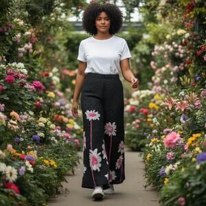 Berek Pants Abstract Floral Crinkle Pants size XL